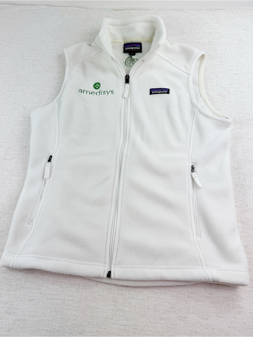 Patagonia Women M Classic Synchilla Fleece Vest with Amedisys green embroidery - Picture 1 of 14